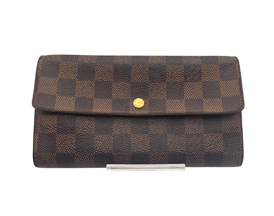 Louis Vuitton Damier Ebene Portefeuille Sarah Long Wallet