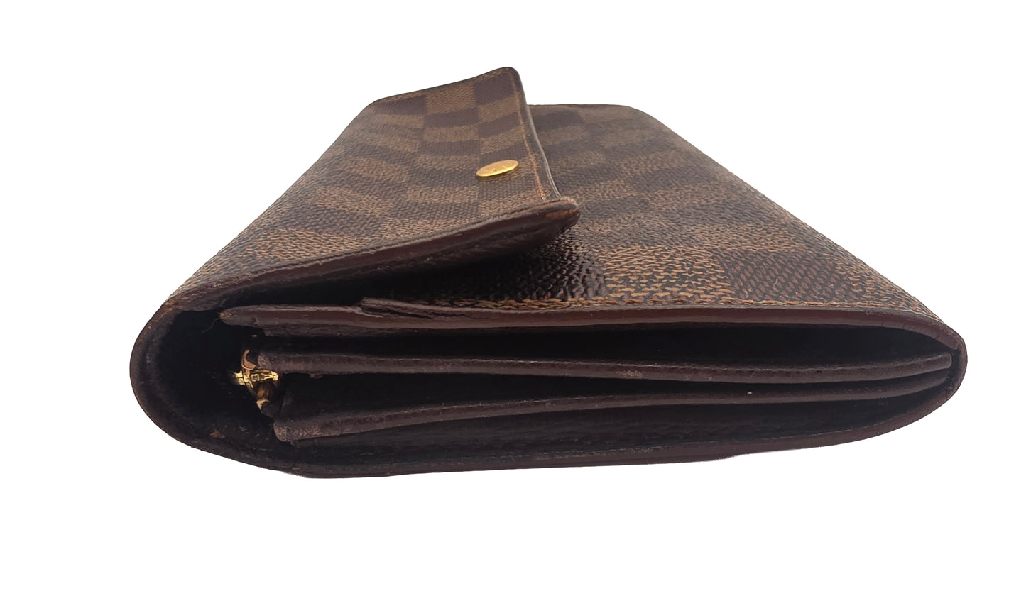 Louis Vuitton Damier Ebene Portefeuille Sarah Long Wallet